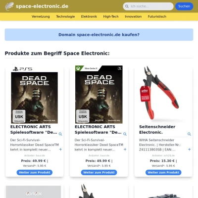 Screenshot space-electronic.de