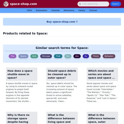 Screenshot space-shop.com