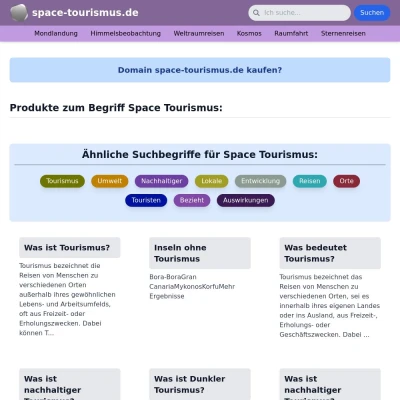 Screenshot space-tourismus.de