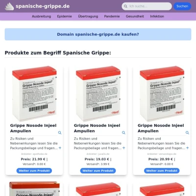 Screenshot spanische-grippe.de