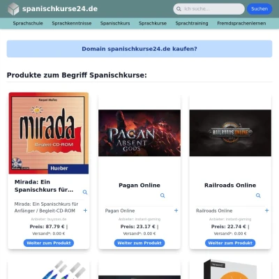 Screenshot spanischkurse24.de