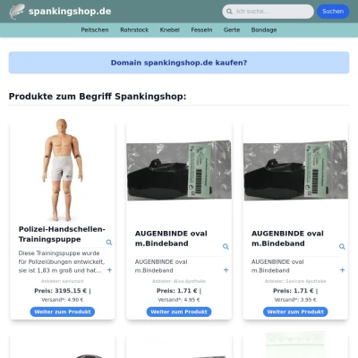 Screenshot spankingshop.de