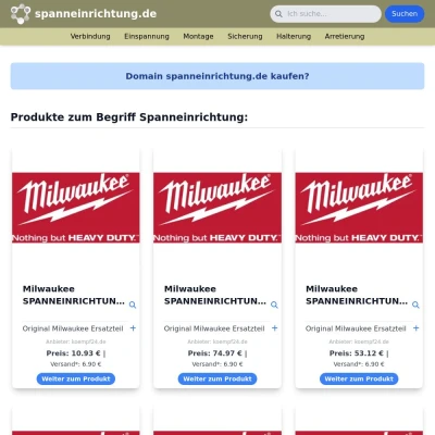 Screenshot spanneinrichtung.de