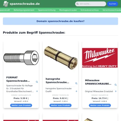Screenshot spannschraube.de