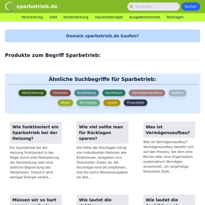 Screenshot sparbetrieb.de