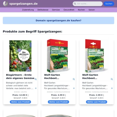 Screenshot spargelzangen.de