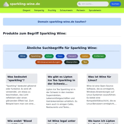 Screenshot sparkling-wine.de