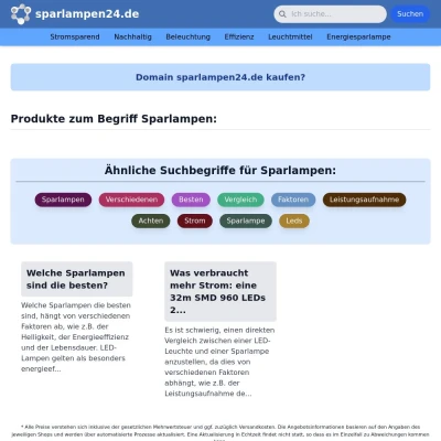 Screenshot sparlampen24.de