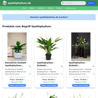 Screenshot spathiphyllum.de