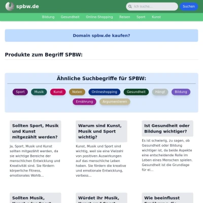 Screenshot spbw.de