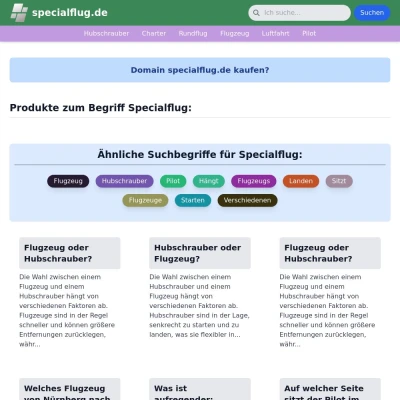 Screenshot specialflug.de