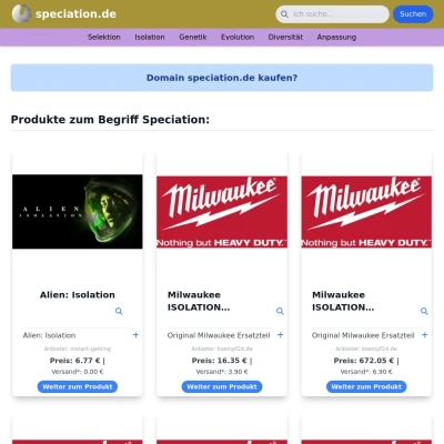 Screenshot speciation.de