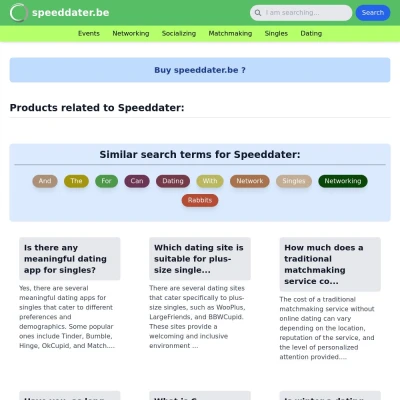 Screenshot speeddater.be