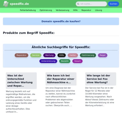 Screenshot speedfix.de