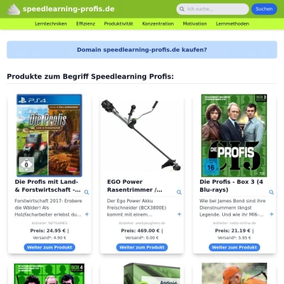 Screenshot speedlearning-profis.de