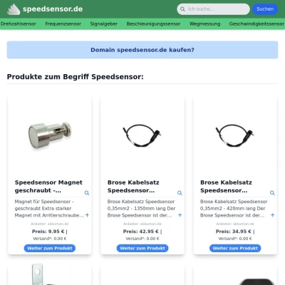 Screenshot speedsensor.de