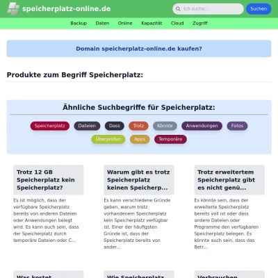 Screenshot speicherplatz-online.de