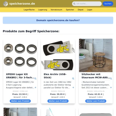 Screenshot speicherzone.de