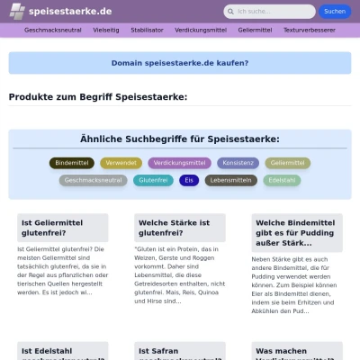 Screenshot speisestaerke.de