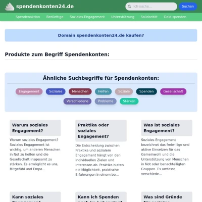 Screenshot spendenkonten24.de