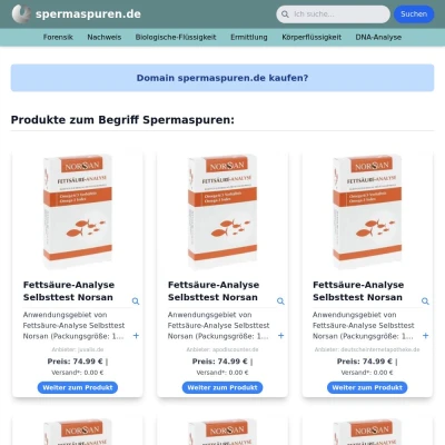 Screenshot spermaspuren.de