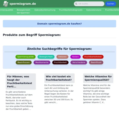 Screenshot spermiogram.de