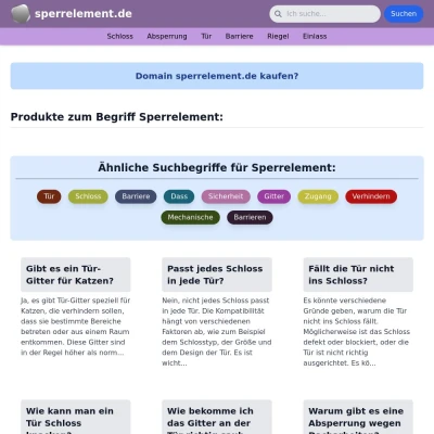 Screenshot sperrelement.de