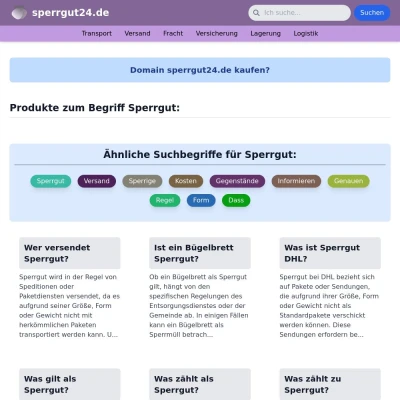 Screenshot sperrgut24.de