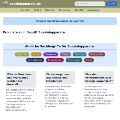 Screenshot spezialapparate.de