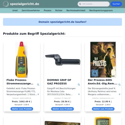 Screenshot spezialgericht.de