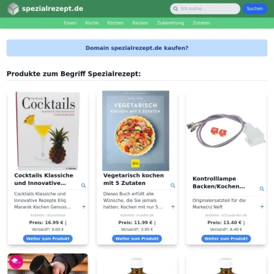 Screenshot spezialrezept.de