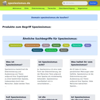 Screenshot speziesismus.de