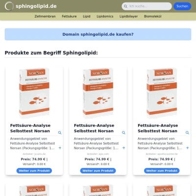 Screenshot sphingolipid.de