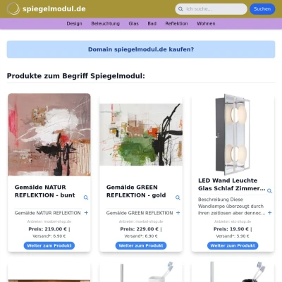 Screenshot spiegelmodul.de