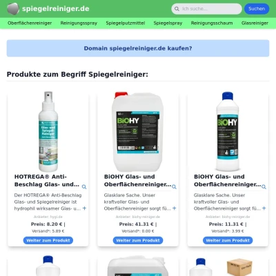 Screenshot spiegelreiniger.de
