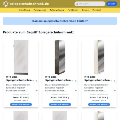 Screenshot spiegelschuhschrank.de