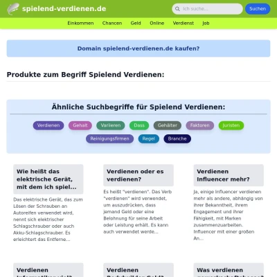 Screenshot spielend-verdienen.de