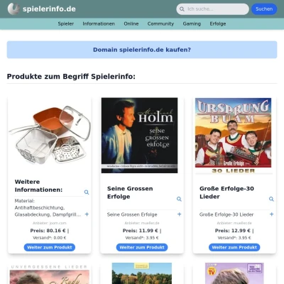 Screenshot spielerinfo.de