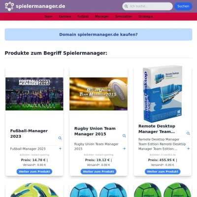 Screenshot spielermanager.de