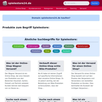 Screenshot spielestore24.de