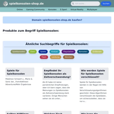 Screenshot spielkonsolen-shop.de