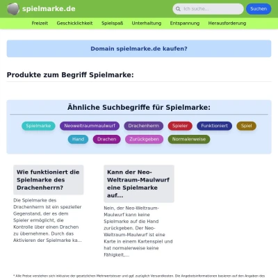 Screenshot spielmarke.de