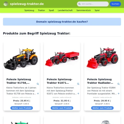 Screenshot spielzeug-traktor.de
