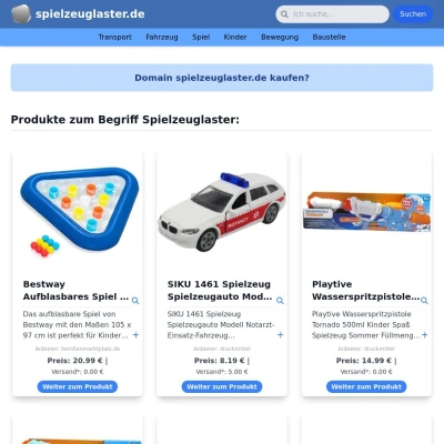 Screenshot spielzeuglaster.de