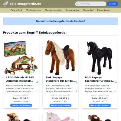 Screenshot spielzeugpferde.de