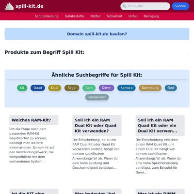 Screenshot spill-kit.de