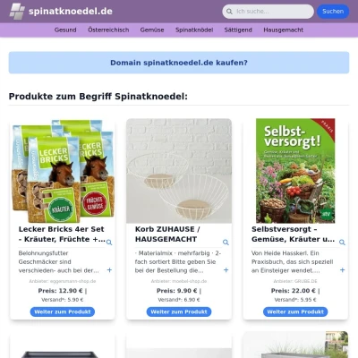 Screenshot spinatknoedel.de