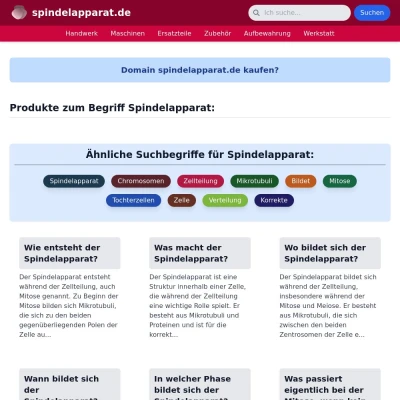 Screenshot spindelapparat.de