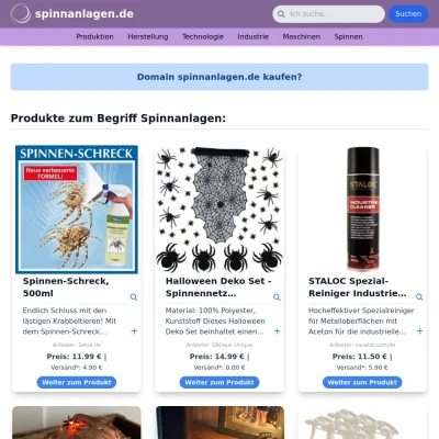 Screenshot spinnanlagen.de