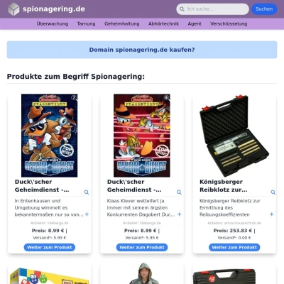 Screenshot spionagering.de